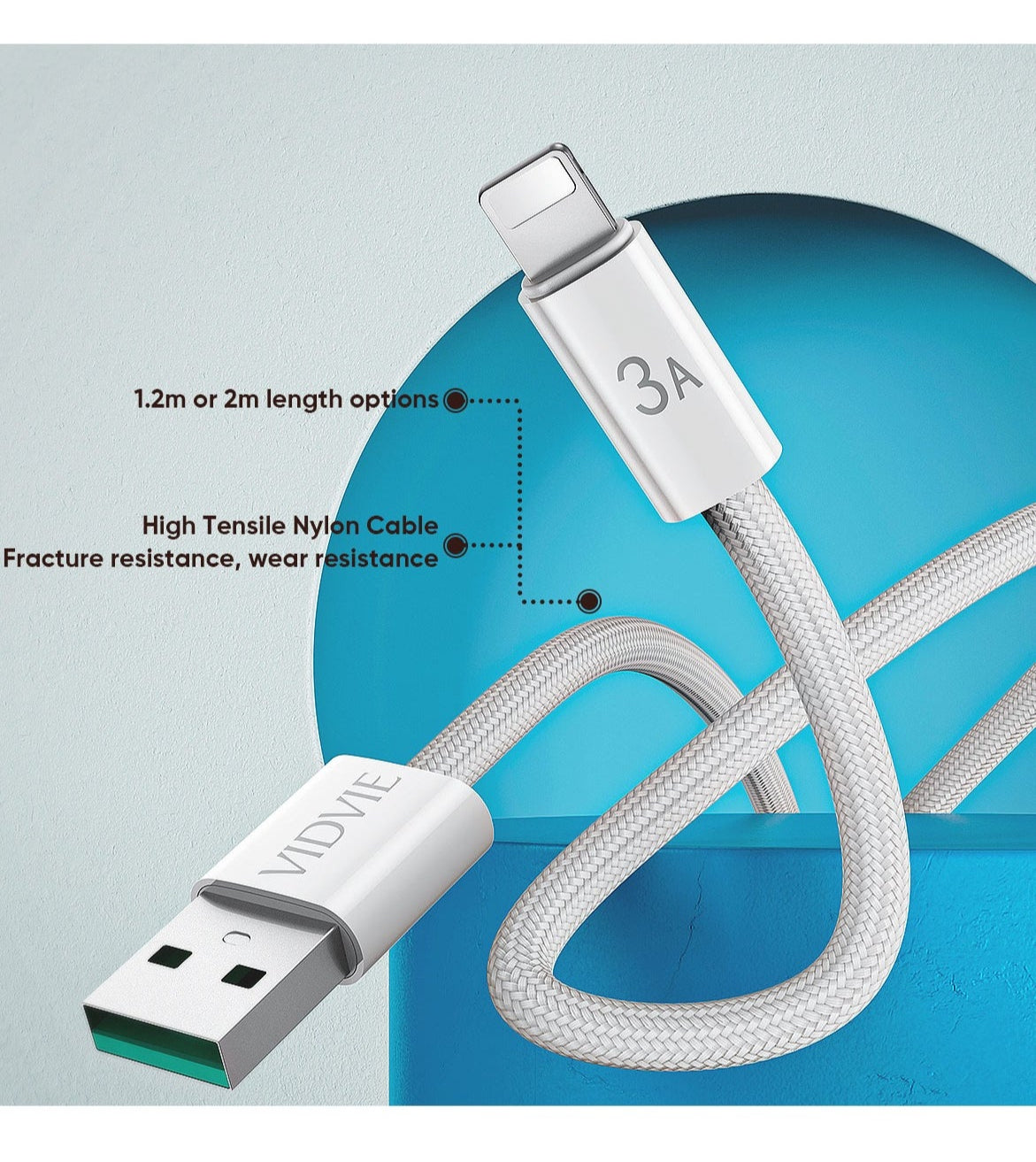 VIDVIE PD (30W) Fast Charging Type-C to Lightning Cable – Durable & High-Speed for iPhone