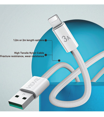 VIDVIE PD (30W) Fast Charging Type-C to Lightning Cable – Durable & High-Speed for iPhone