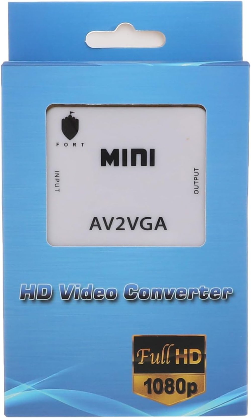 Mini HD AV2VGA Video Converter Convertor Box AV RCA CVBS to VGA Video Converter Conversor with 3.5mm Audio to PC HDTV Converter white