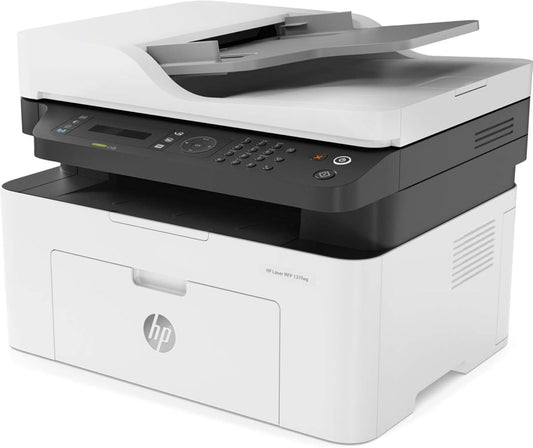 Laser MFP 137fnw , Print, Copy, Scan - White [4ZB84A] White/Grey - WORLD TRADE FOR COMPUTER 