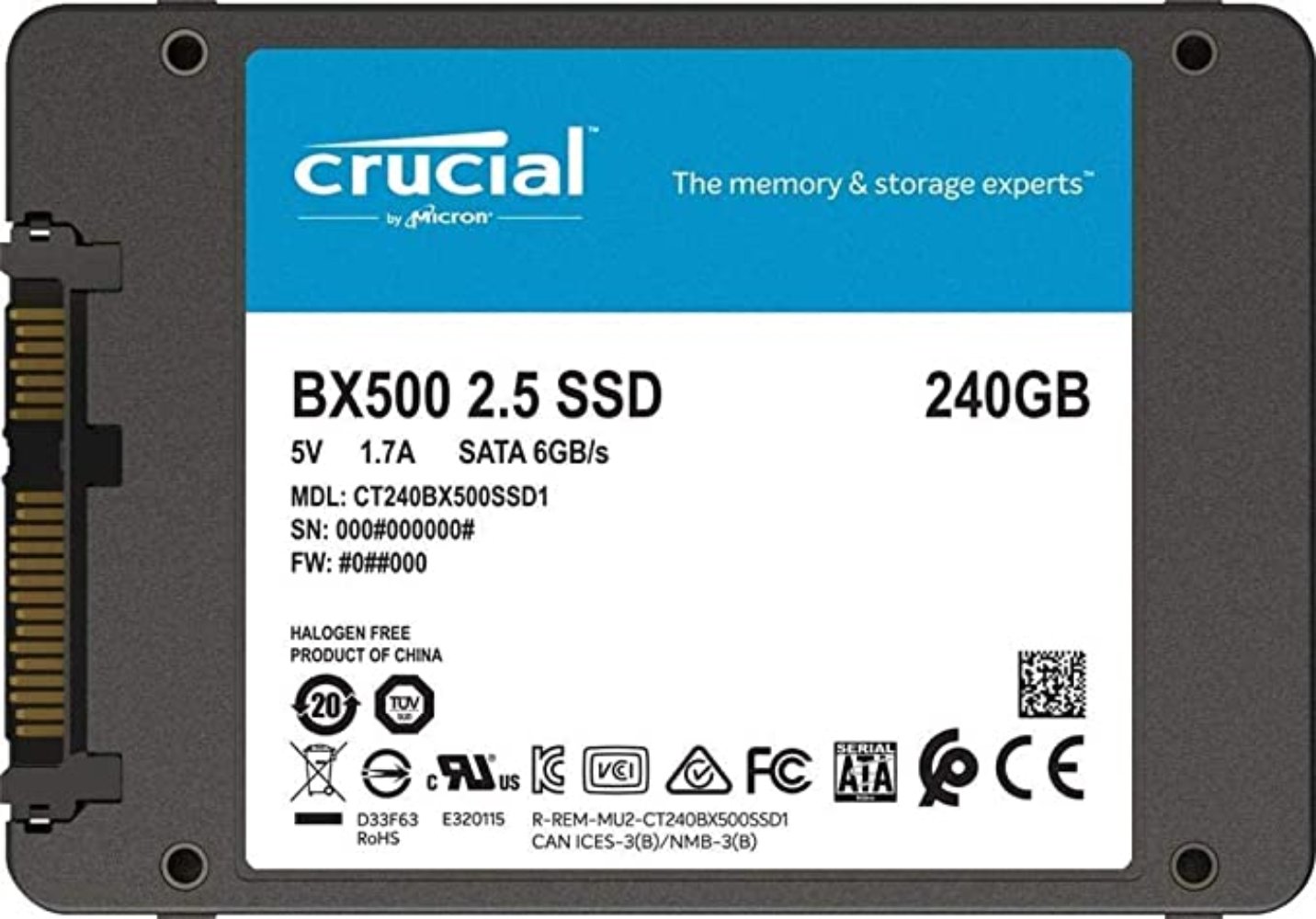 CRUCAIL BX500 240GB 3D NAND SATA 2.5-Inch Internal SSD, up to 540MB/s - WORLD TRADE FOR COMPUTER 