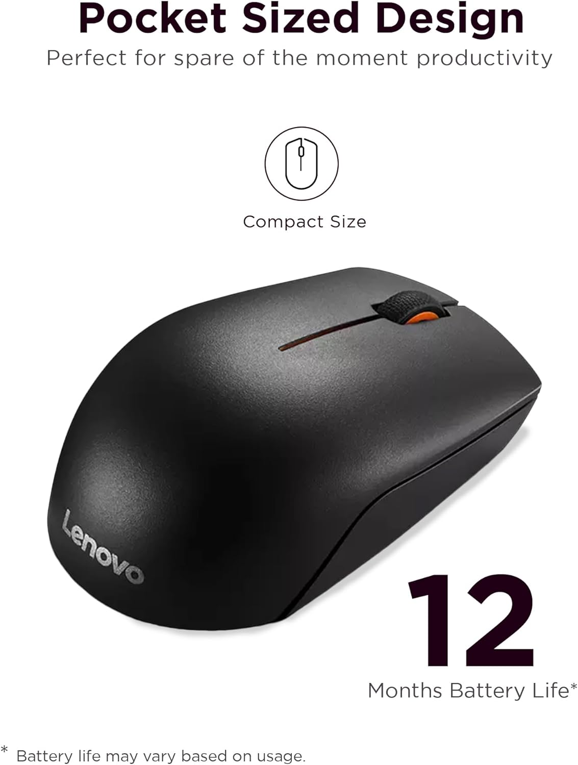 300 Wireless Compact Mouse Black/Red