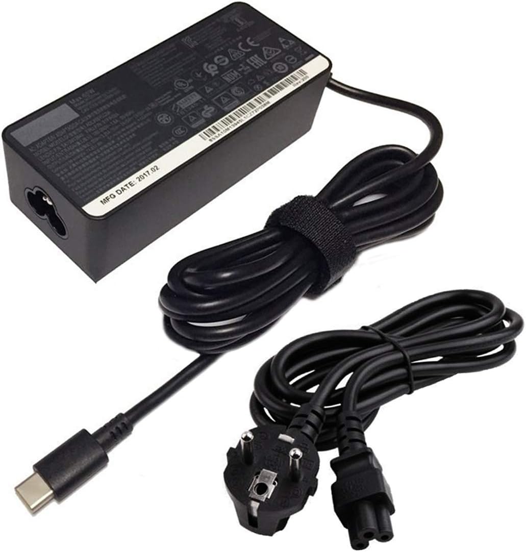 65W USB-C ThinkPad Laptop Charger for Lenovo X1 Carbon, Yoga, T580, T480S, and More – ADLX65YDC2A Power Adapter

