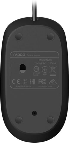 Rapoo N200 Wired Optical Mouse Black WORLD TRADE FOR COMPUTER -LAPTOP