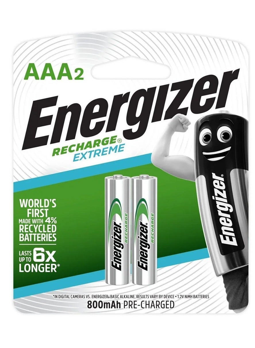 Recharge Extreme AAA Batteries – 2PCS, 800mAh, Long-Lasting Performance