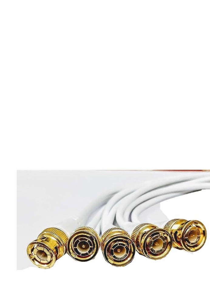 Set of 10 white BNC connectors for CCTV cameras, coaxial cables, and RF applications, ensuring secure and reliable signal transmission.







