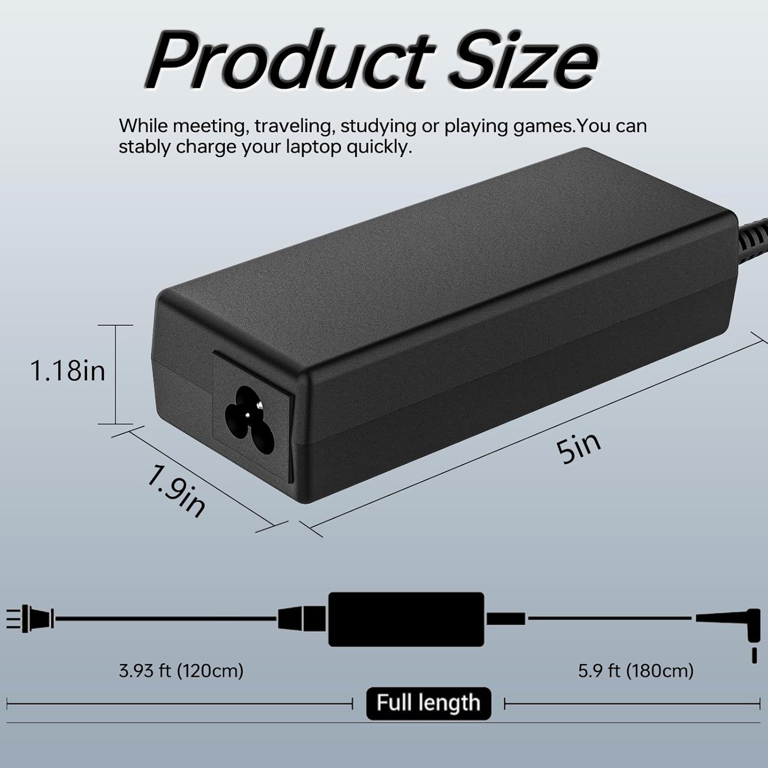 HP 90W Laptop Charger 19V 4.74A with 7.4 x 5.0 mm Connector – Compatible with Pavilion DV4/DV5/DV6