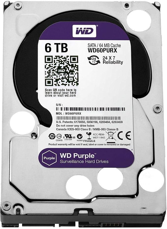 Western Digital Surveillance Hard Disk Drive_6TB - Purple