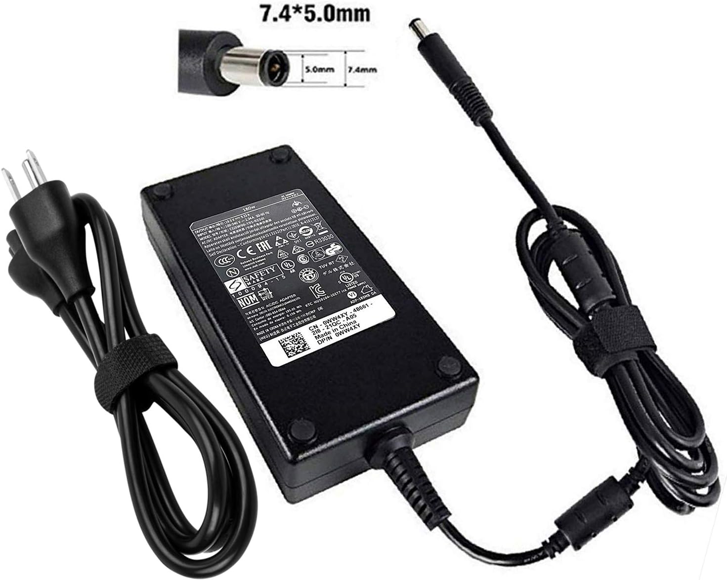 Dell Laptop Charger 19.5V 9.23A 180W with 7.4 x 5.0 mm Connector – High Power Adapter for Dell Gaming and Workstation Laptops