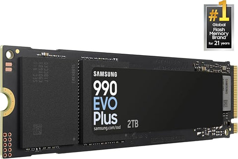 SAMSUNG 990 EVO Plus SSD 2TB, PCIe 4.0 x4 M.2 2280, Speeds Up-to 7,250MB/s, Upgrade Storage for PC/Laptops, HMB Technology and Intelligent Turbowrite (MZ-V9S2T0B/AM)
