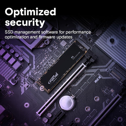 Crucial P3 500GB PCIe 3.0 3D NAND NVMe M.2 SSD, up to 3500MB/s Sequential Read & 1900 MB/s Sequential Write - CT500P3SSD8