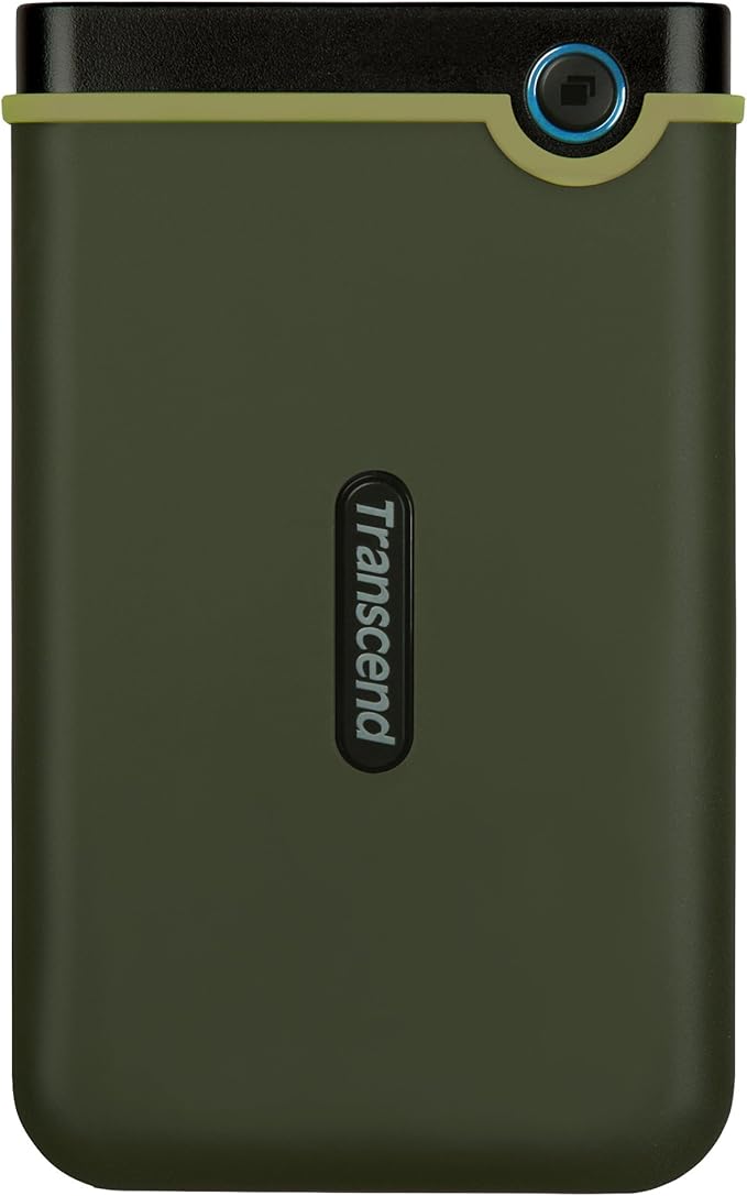 Transcend StoreJet 25M3 2TB Rugged Portable Hard Drive, Military Grade Shockproof, USB-A 3.1 Portable HDD for PC, Mac & Laptop, Military Green TS2TSJ25M3G