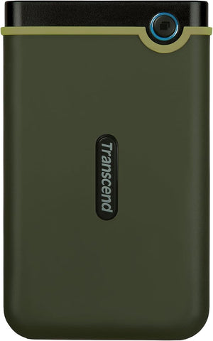 Transcend StoreJet 25M3 2TB Rugged Portable Hard Drive, Military Grade Shockproof, USB-A 3.1 Portable HDD for PC, Mac & Laptop, Military Green TS2TSJ25M3G