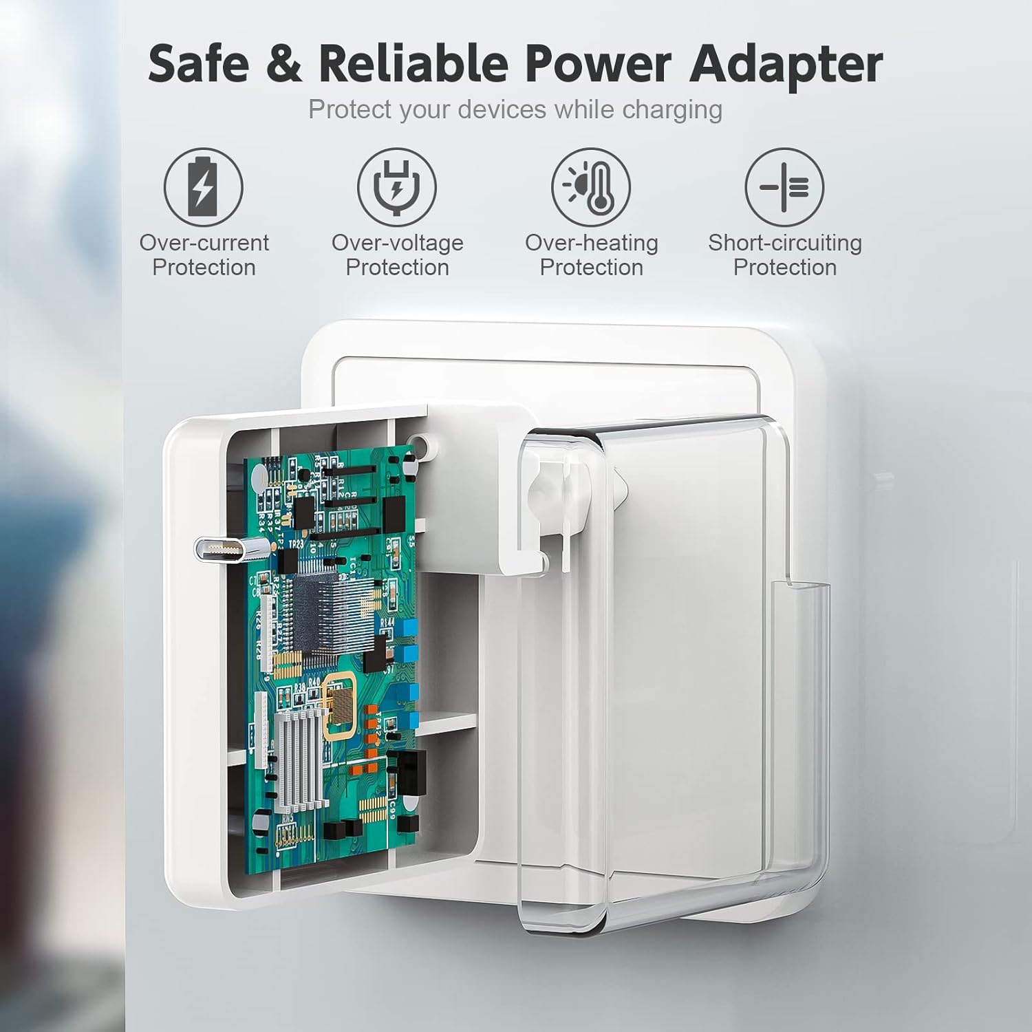 61W USB-C Power Adapter with 2M Cable – Compatible with MacBook Pro, MacBook Air M1, and MacBook 12-Inch