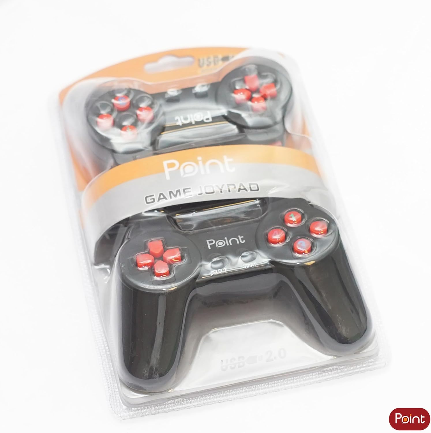 PT702 double gamepad with colorful buttons, dual analog sticks, and ergonomic design for PC and console gaming