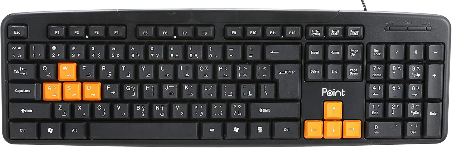Point Pt-201 Wired Keyboard - Black OrangeWORLD TRADE FOR COMPUTER -LAPTOPPoint Pt-201 Wired Keyboard - Black OrangeThe Point PT-820 Wired Gaming Keyboard offers a sleek, modern design in black and orange. Featuring 104 buttons and multi-functional capabilities, this keyboard is p