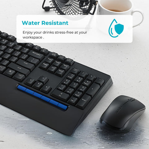 X1960 Wireless Optical Mouse & Keyboard Spill Resistance Multimedia Hotkeys 1000DPI Black