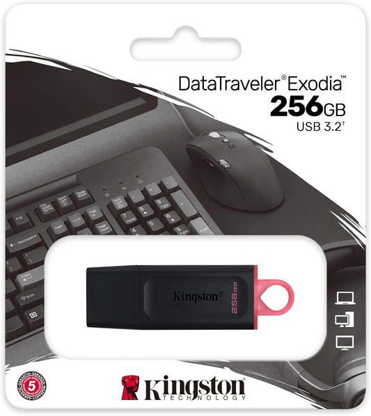 DataTraveler Exodia USB 3.2 Flash Drive With Protective Cap 256.0 GB - WORLD TRADE FOR COMPUTER 