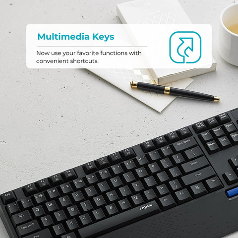 X1960 Wireless Optical Mouse & Keyboard Spill Resistance Multimedia Hotkeys 1000DPI Black