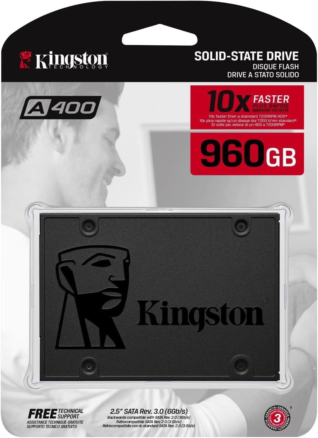 KINGSTON A400 SSD 960GB SATA 3 Solid State Drive 960 GBWORLD TRADE FOR COMPUTER -LAPTOPKINGSTON A400 SSD 960GB SATA 3 Solid State Drive 960 GBThe KINGSTON A400 SSD 960GB SATA 3 Solid State Drive provides fast start-up, loading, and file transfers, making it perfect for both applications and hard drive repl