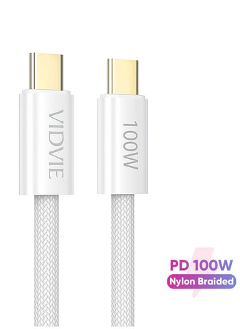 VIDVIE Type-C to Type-C Data Cable CB4011CandC – 120cm, Fast Charging & Data Transfer