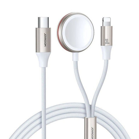 JOYROOM S-IW012 2-in-1 IP Watch Magnetic Charger + 30W Fast Charging Cable (USB-C) 1.5m - White
