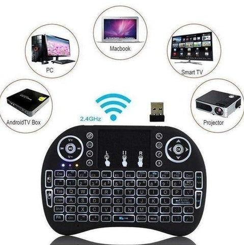 POINT PT-200 Mini Wireless Backlit Keyboard with Touchpad for Smart TV & More