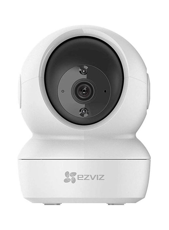 C6N Wi-Fi 2MP 1080P Smart Home Security Camera in white, featuring night vision, motion tracking, and two-way audio for home surveillance.