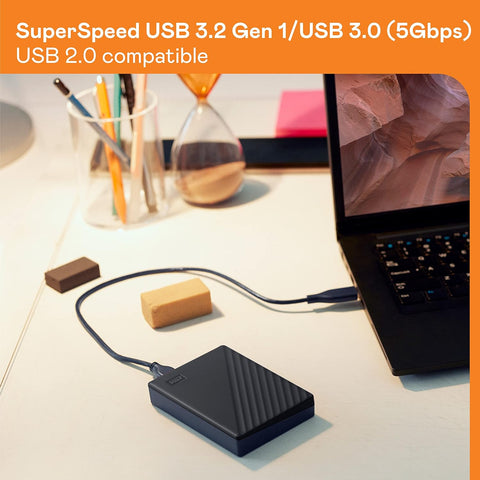 4TB My Passport Portable External Hard Drive with backup software and password protection, Black - WDBPKJ0040BBK-WESN 4 TB