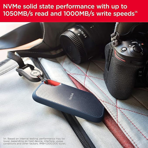 1TB Portable SSD USB 3.2 Gen 2, 800MB/s Sequential Read Speed, USB-C, 2m Drop Protection, Compact and Durable Storage for Laptops and Desktops | SDSSDE30-1T00-G26 1 TB