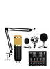 BM 850 Condenser Microphone Bundle Podcast Equipment Bundle with V8 Live Sound Card for Live Streaming, Singing, YouTube, Gaming, Smart Volume Adjustable Mixer Black