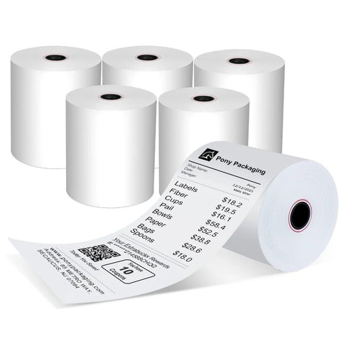 Thermal Rolls for Cashier Printer – 8CM Width, 28M Length (Pack of 10)