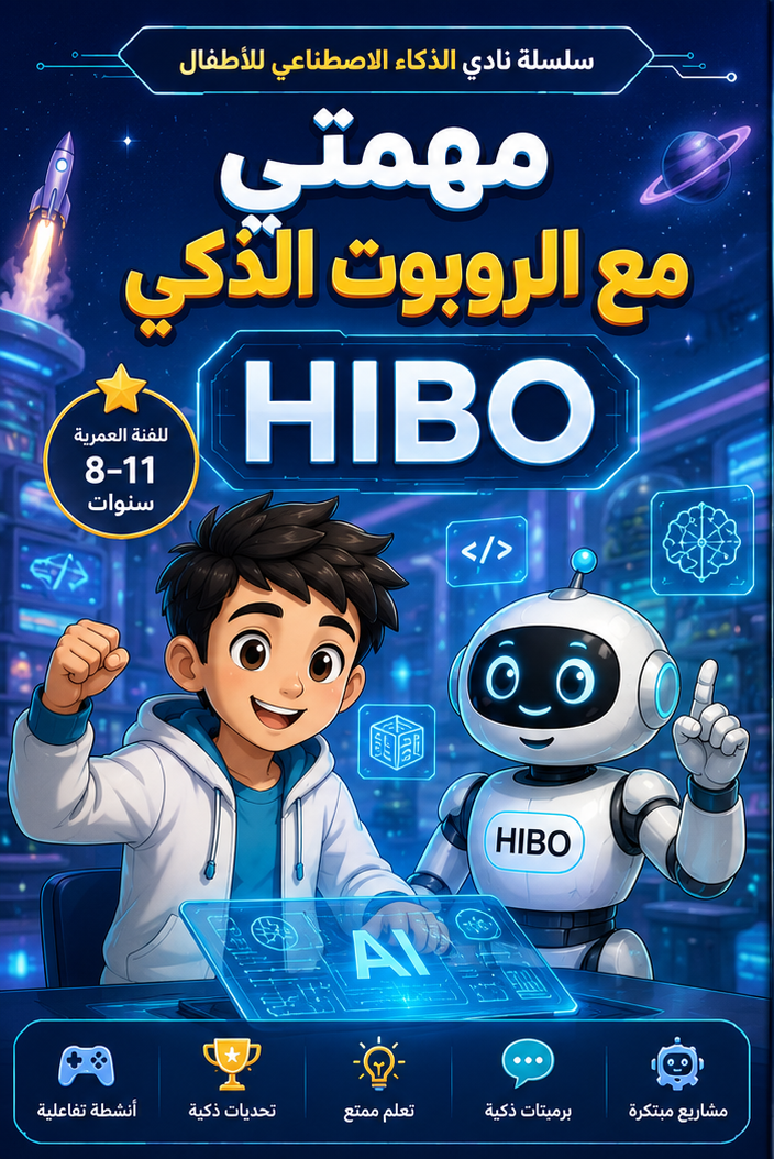 كتاب مهمتي مع الروبوت الذكي HIBO للأطفال للأولاد (8-12)- تعليم الذكاء الاصطناعي، البرمجة، الروبوتات ومهارات STEM بالتجارب والأنشطة