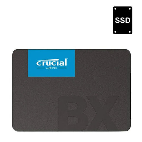 Crucial BX500 1TB SATA 2.5" Internal SSD with 540 MB/s read and 500 MB/s write speeds, designed for laptops and desktops, black color.
