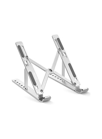 Adjustable Aluminum Laptop Stand – Ergonomic Foldable Laptop Holder for 15.6 Inch Laptops, Silver