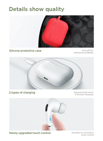 JR-T03S Pro Bluetooth 5.2 TWS Wireless Earbuds - White