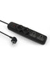 iLOCK power strip 4 outlets (2 schuko sockets + 2 universal sockets) (black)