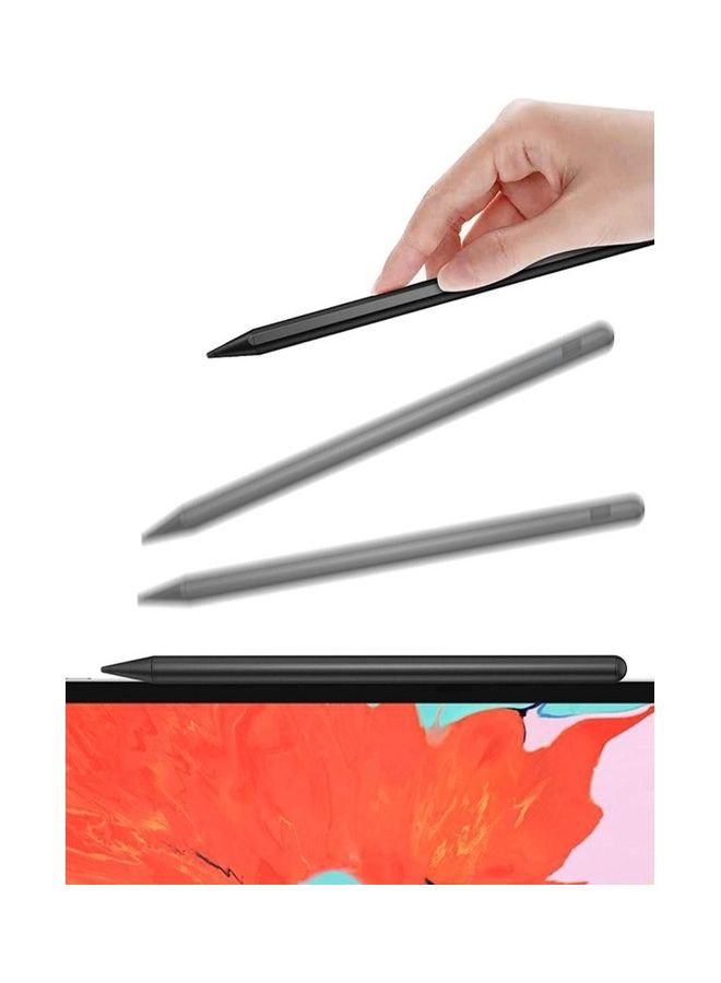 Black digital active stylus pen for iOS and Android touch-screen devices, featuring a sleek design for smooth writing and drawing.







