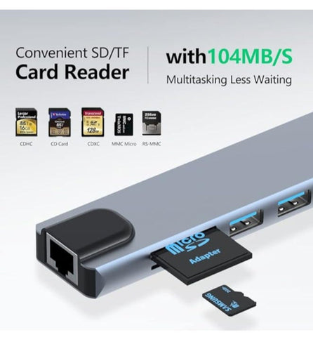 USB-C Hub Docking Station – 8-in-1 Multiport Adapter with 4K HDMI, Ethernet, 100W PD, SD/TF Card Reader, and USB Ports
