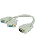 SVGA LCD Monitor Y Splitter Cable Adapter for 15-Pin Male to 2 x 15-Pin Female VGA Connectors
