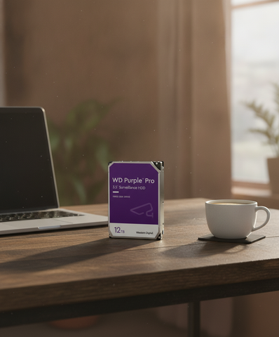 Purple Pro 12TB 3.5" SATA III 6Gb/s Surveillance HDD – 7200RPM, 512MB Cache, CMR Technology, High Workload 550TB/Y, AI-Optimized AllFrame, Multi-Bay Compatible, 2M-Hour MTBF, 24/7 Heavy-Duty Storage – WD122PURP 12 TB
