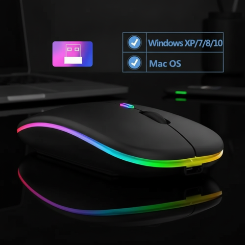 Wireless Computer Mouse W10 Rechargeable Slim Silent Multicolour