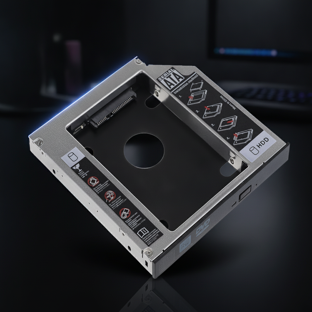 9.5mm Hard Drive Caddy Tray SaTa Hard Disk Drive Caddy SSD HDD CD/DVD-ROM Drive Slot Black/Multicolour