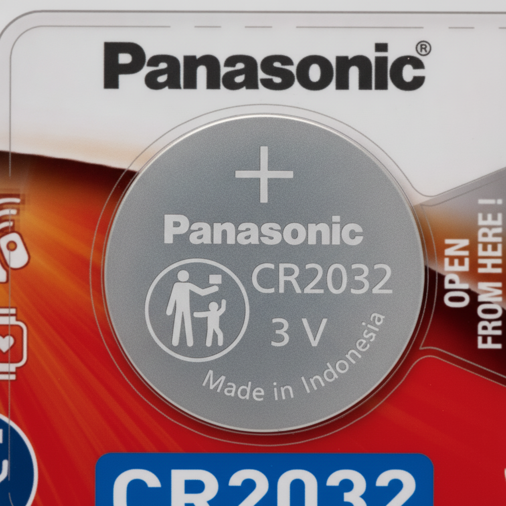 PANASONIC BATTERIES CR2032 LITHIUM BATTERY, 3V, COIN CELL (5 pieces)