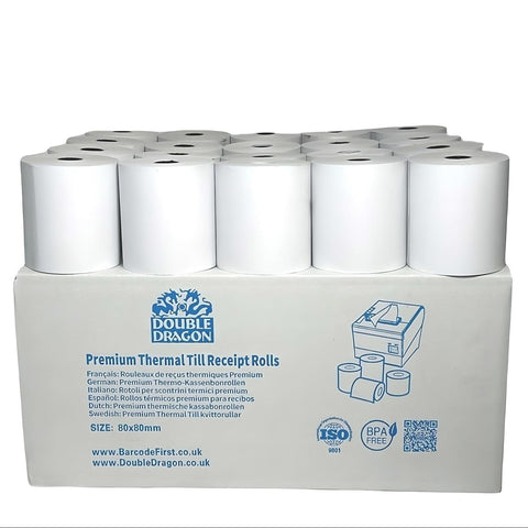 Thermal Rolls for Cashier Printer – 8CM Width, 28M Length (Pack of 10)