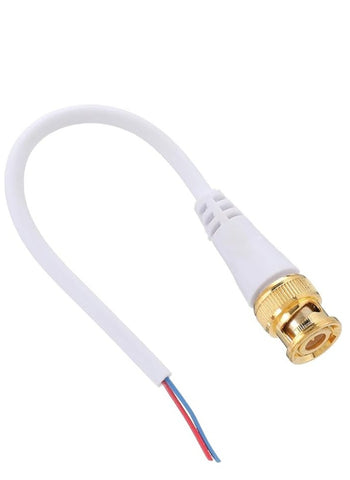 Set of 10 white BNC connectors for CCTV cameras, coaxial cables, and RF applications, ensuring secure and reliable signal transmission.







