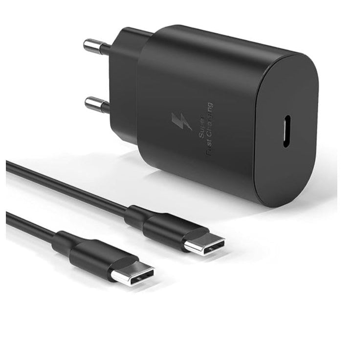 USB-C to USB-C 25W Fast Charger – Compatible with Samsung Galaxy A53, S21, S21 FE, S20, Note 20 Ultra, Note 10 Plus

