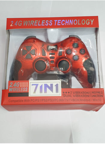 Wireless Gamepad - 7 in 1 for PS1, PS2, PS3, PC, USB, Android TV & Media Box with Battery