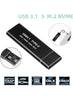 M.2 NVME Enclosure USB 3.1SSD Case 10 Gbps Gen 2 to PCI-e [NV Me & SATA] with UASP Trim, for NV Me PCIe M-Key/M+B Key in 2230/2242/2260/2280 with USB AC Cable, Tool-Free Housing Aluminum (Not NFGG)