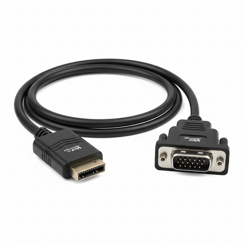 كابل محول من منفذ العرض ذكر إلى منفذ VGA أنثى، أسود